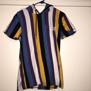 Multi-color short sleeve hoodie